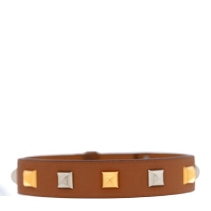 Hermes Swift Mini Dog Square Studded Bracelet T2 Gold 3 of 4
