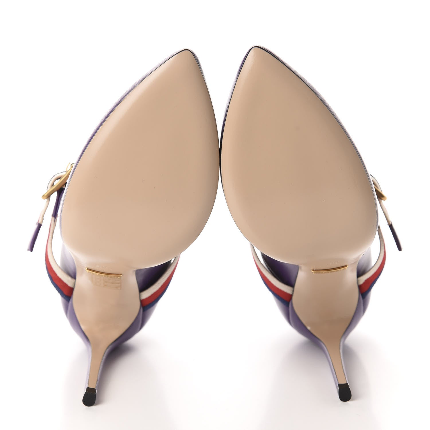 Gucci Malaga Kid Sylvie High Heel Pumps 36.5 Shine Purple 6 of 10