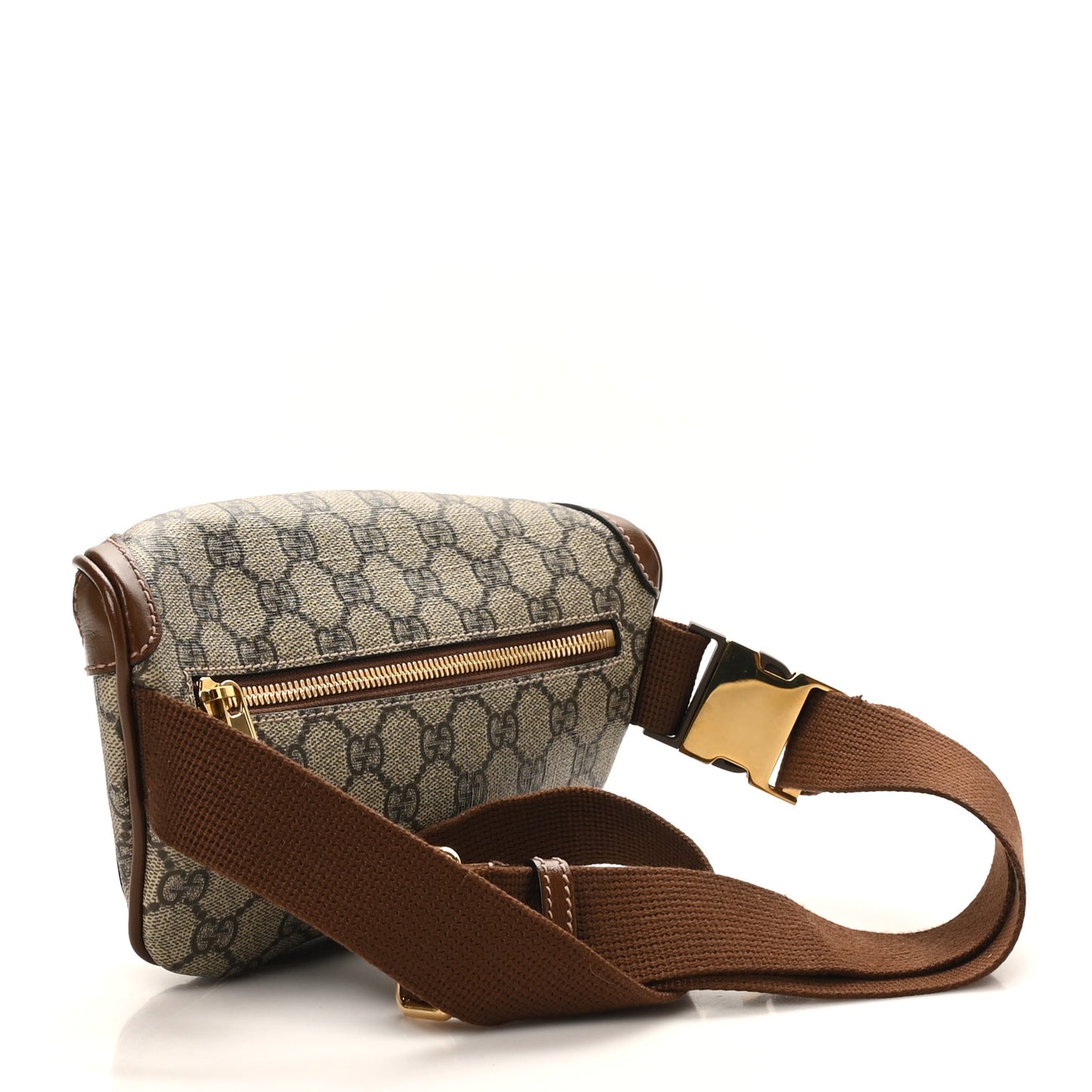 GG Supreme Monogram Textured Calfskin Retro Interlocking G Belt Bag Beige Ebony Brown Sugar