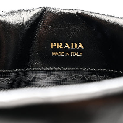Prada Soft Lux Calfskin Triangle Medium Shoulder Bag Black 6 of 11
