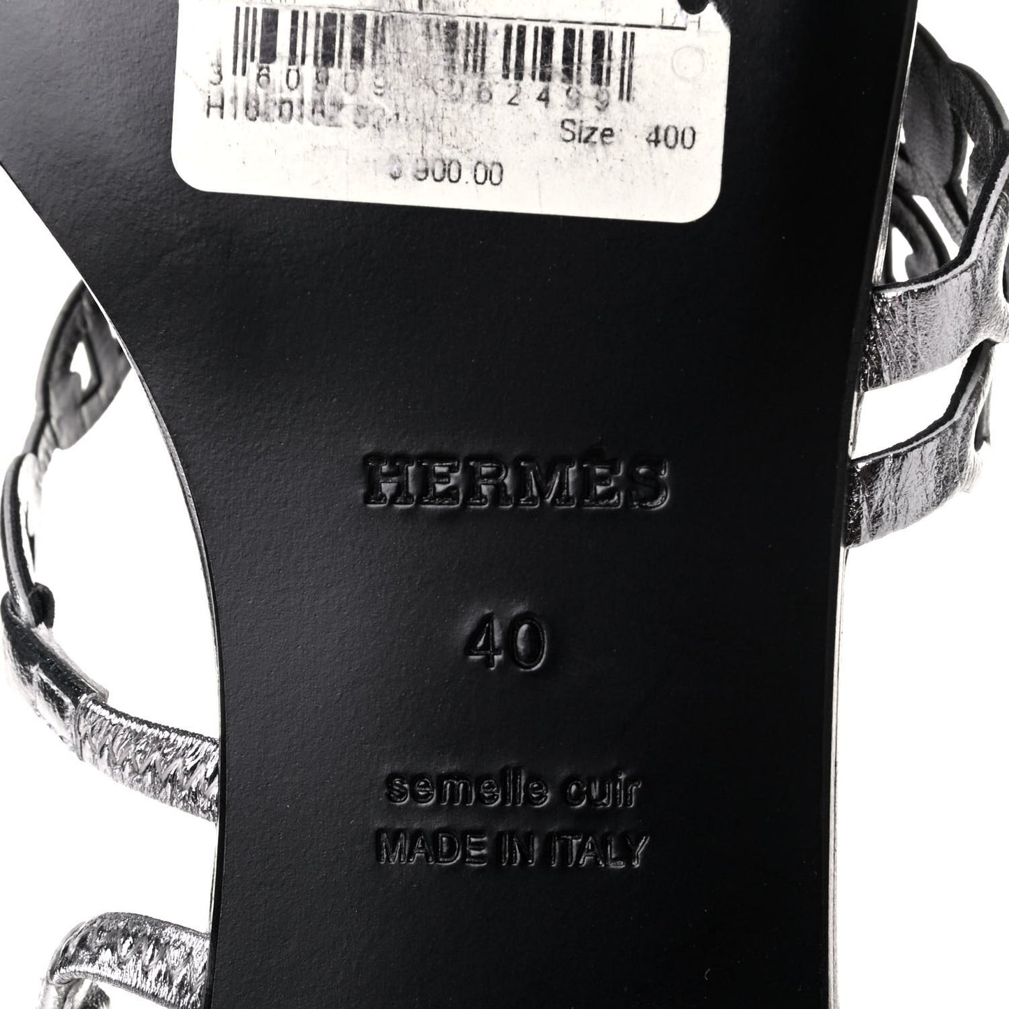 Metallic Nappa Nude Sandals 40 Argent