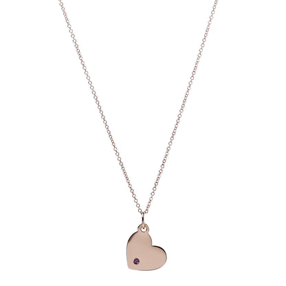Tiffany 18K Rose Gold Pink Sapphire Heart Tag Pendant Necklace 2 of 7
