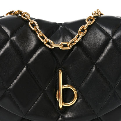 Burberry Lambskin Quilted Rocking Horse Shoulder Bag Black 7 of 9