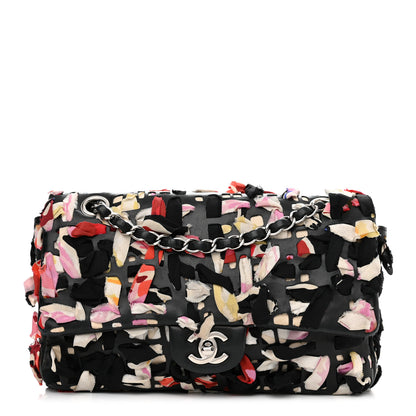 Chanel Silk Lambskin Ribbon Classic Flap Bag Black Multicolor 1 of 13