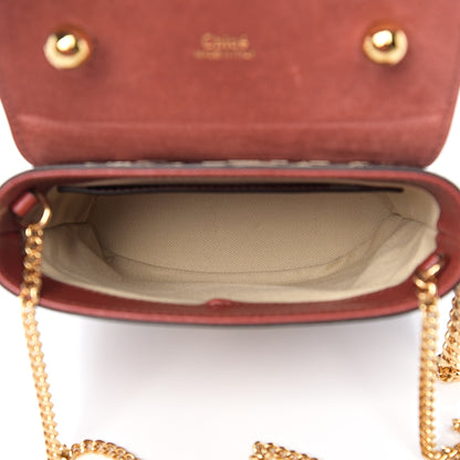 Chloe Calfskin Lizard Embossed Small Aby Lock Sepia Brown 4 of 8