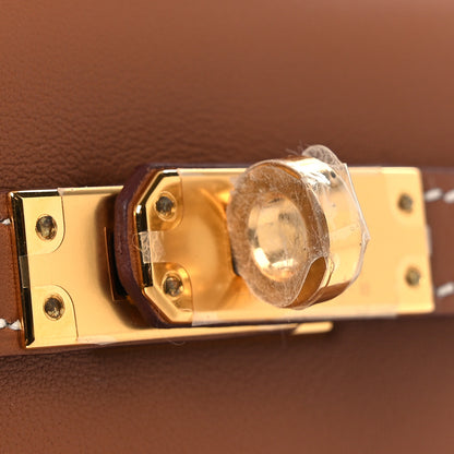 Hermes Swift Kelly Pochette Clutch Gold 11 of 12