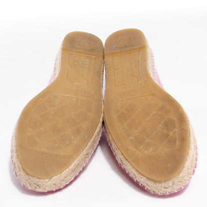 Chanel Canvas Sequin CC Espadrilles 38 Pink 5 of 6