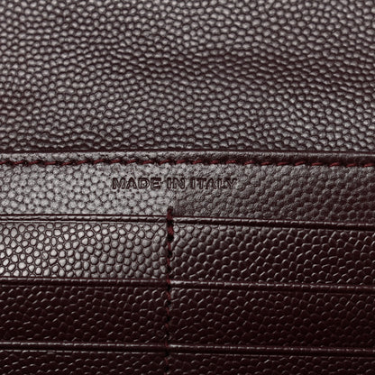 Saint Laurent Grain De Poudre Matelasse Chevron Monogram Flap Wallet Rouge Legion 7 of 8