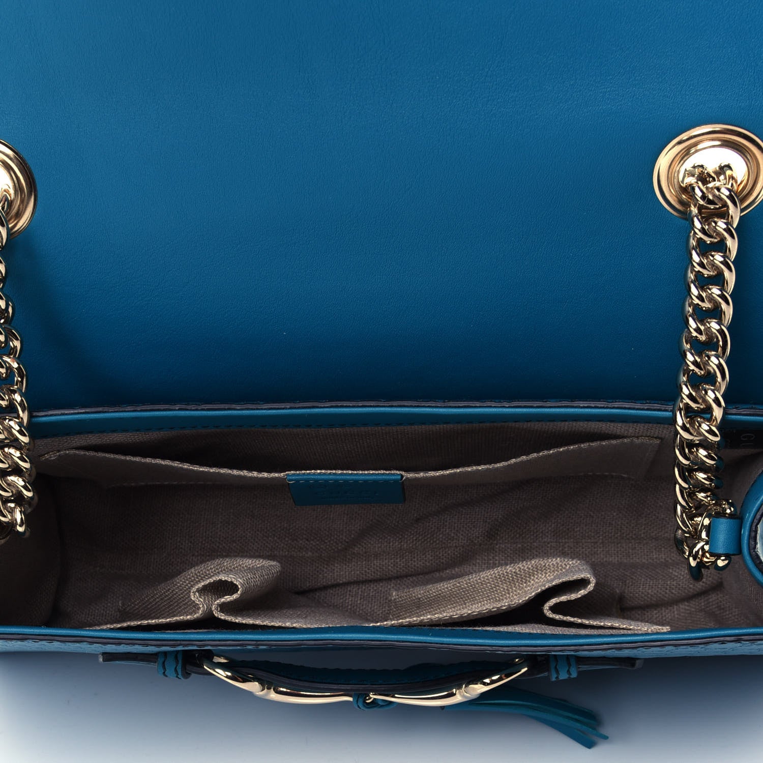 Gucci Soft Microguccissima Medium Emily Chain Shoulder Bag Deep Cobalt 4 of 4