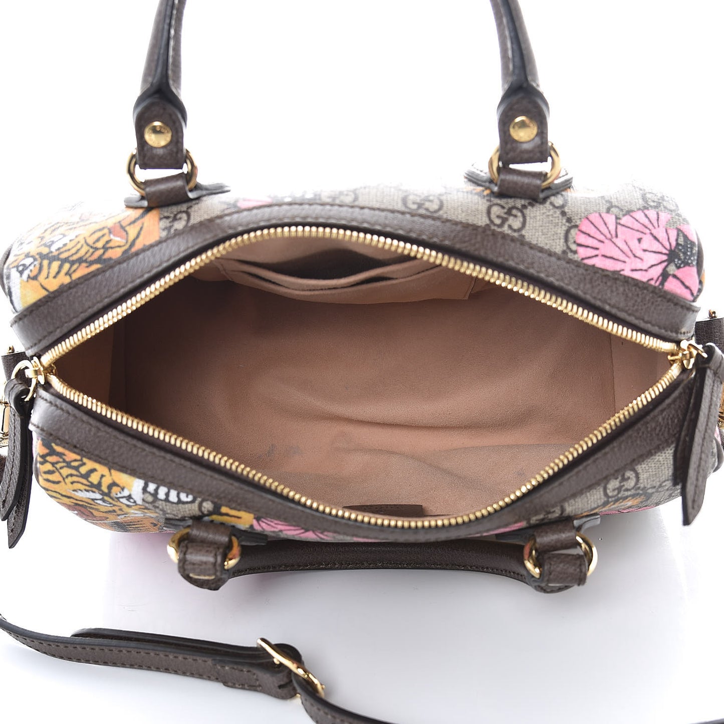 GG Supreme Monogram Bengal Small Boston Beige Pink
