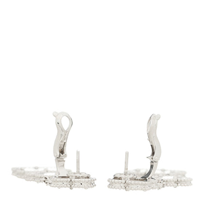 Van Cleef & Arpels 18K White Gold Mother of Pearl Chalcedony 3 Motifs Magic Alhambra Earrings 3 of 4
