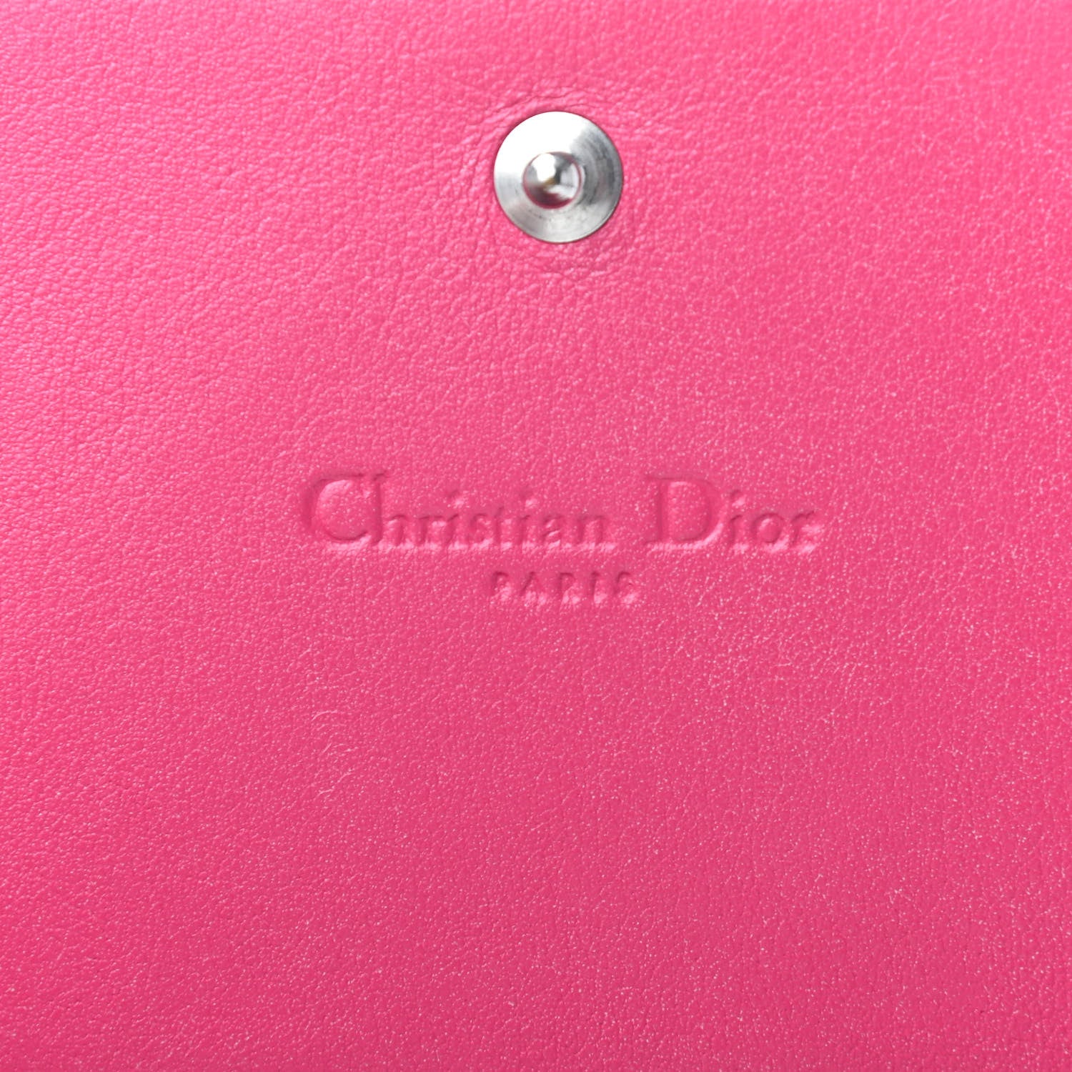 Christian Dior Patent Cannage Lady Dior Rendezvous Wallet On Chain Fuchsia 5 of 8