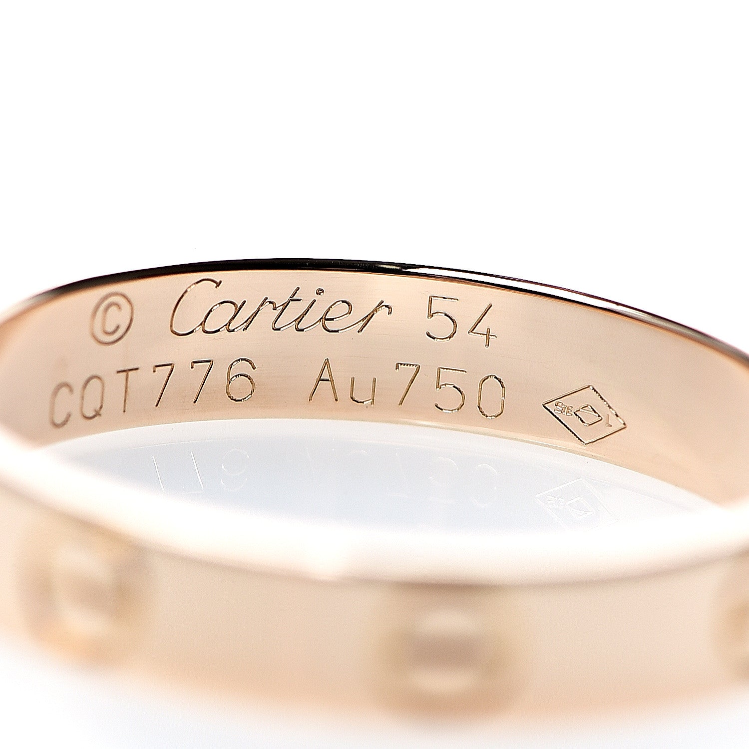 Cartier 18K Pink Gold 3.5mm LOVE Wedding Band Ring 54 6.75 3 of 4
