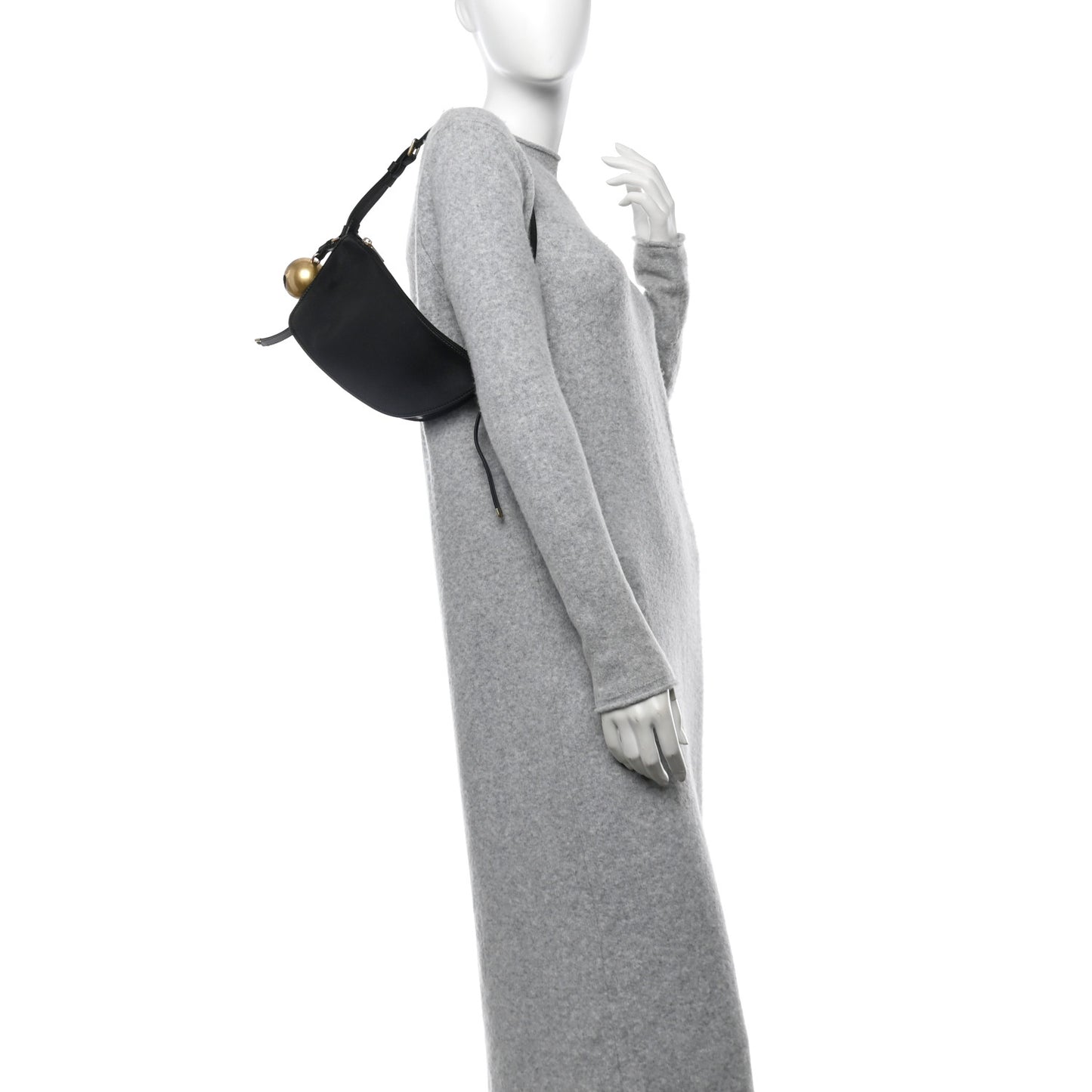 Calfskin Mini Shield Sling Bag Black