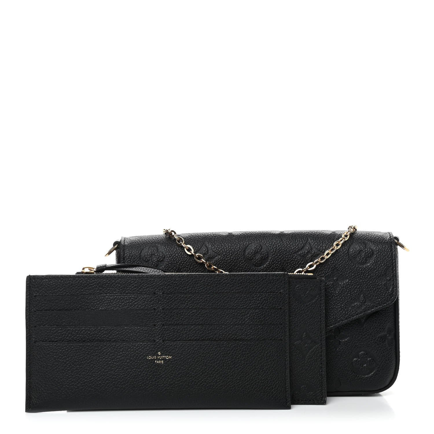 Louis Vuitton Empreinte Pochette Felicie Chain Wallet Black 1 of 10