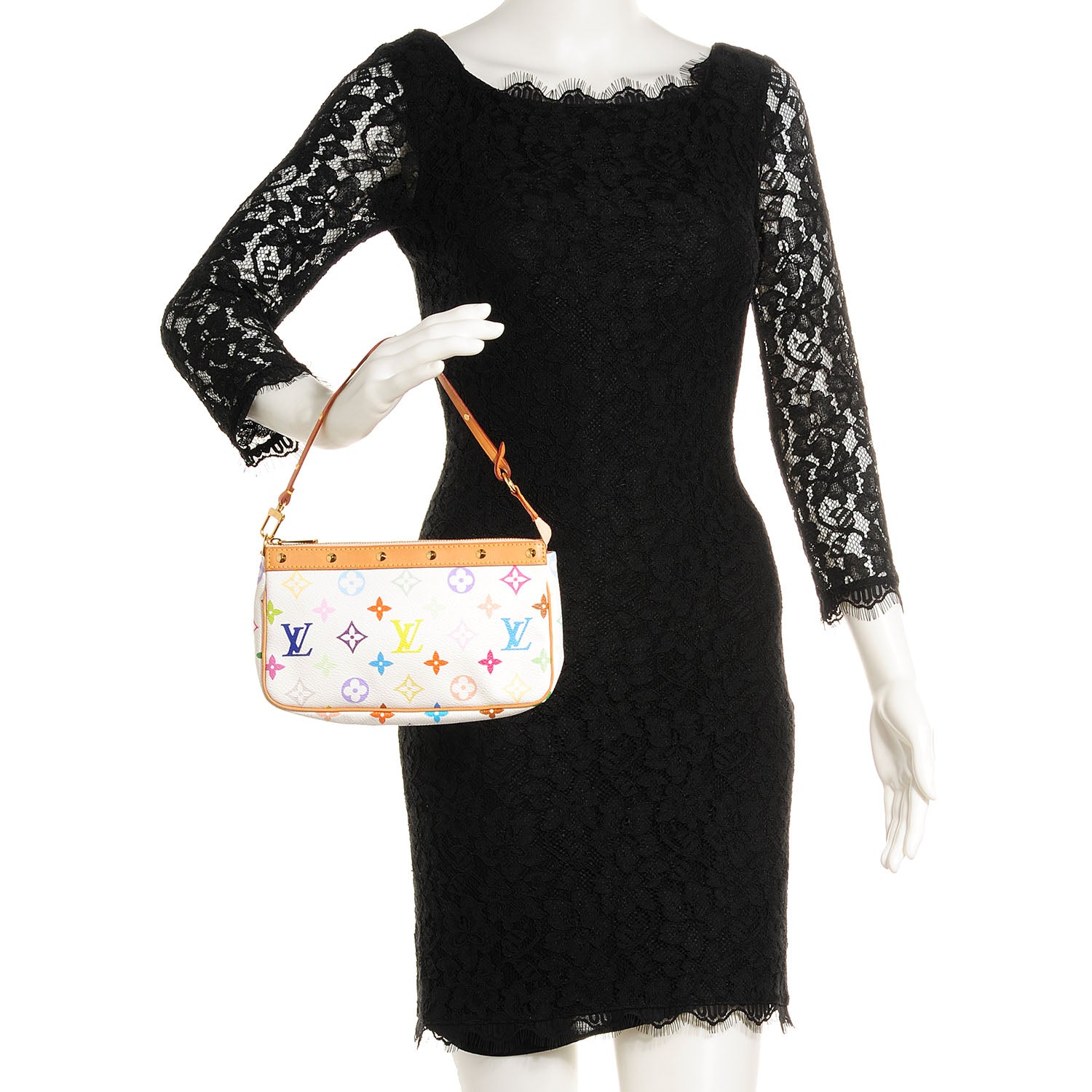 Louis Vuitton Monogram Multicolor Pochette Accessories White 2 of 8