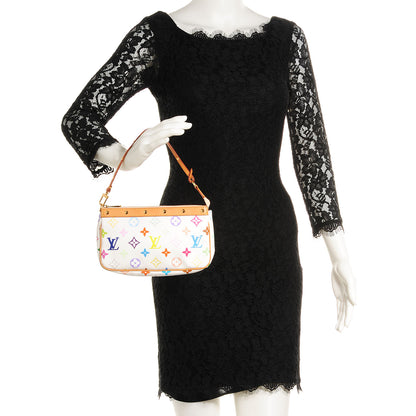Louis Vuitton Monogram Multicolor Pochette Accessories White 2 of 8