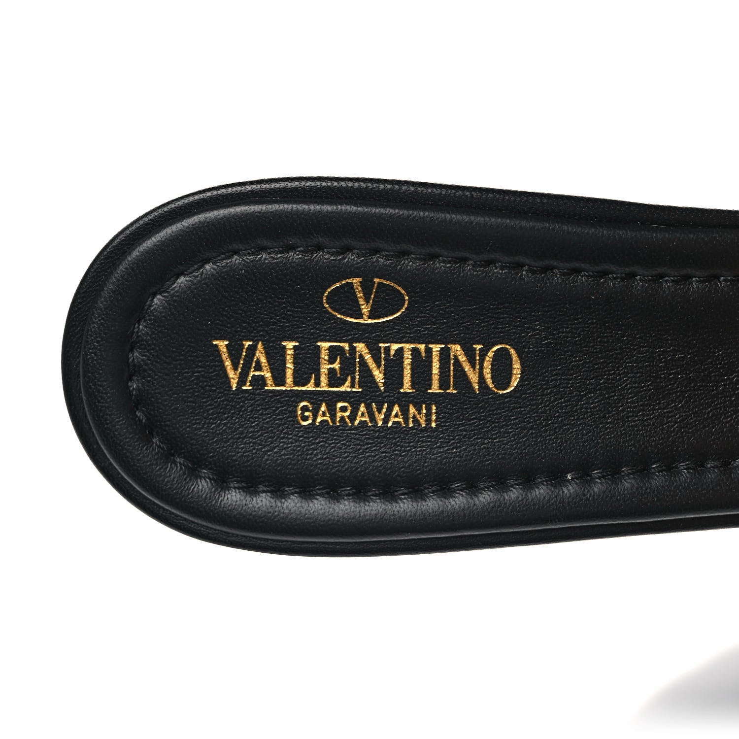 Valentino Garavani Nappa Quilted Roman Stud 65mm Slide Sandals 40.5 Black 7 of 9