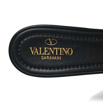 Valentino Garavani Nappa Quilted Roman Stud 65mm Slide Sandals 40.5 Black 7 of 9