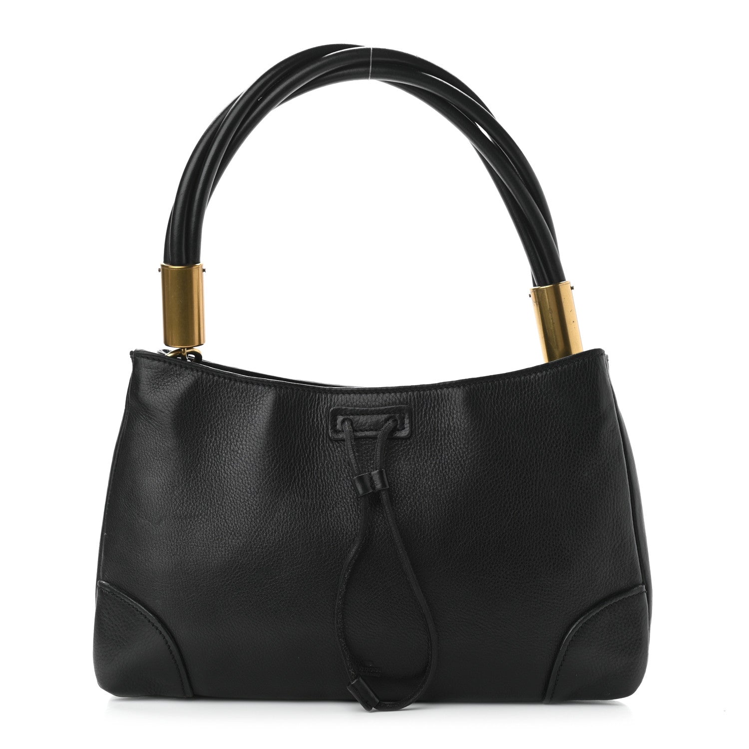 Gucci Pebbled Calfskin Drawstring Shoulder Bag Black 1 of 10