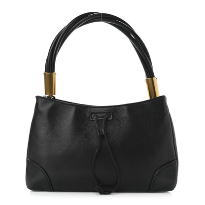 Gucci Pebbled Calfskin Drawstring Shoulder Bag Black 1 of 10