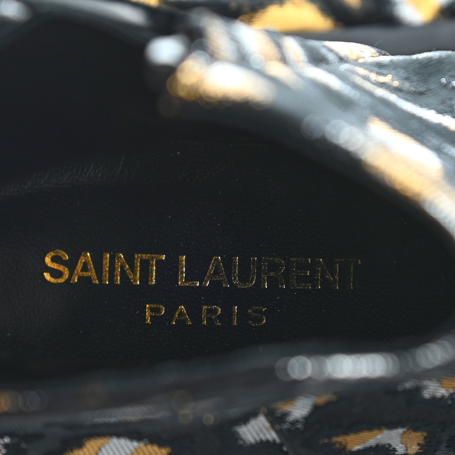 Saint Laurent Jacquard Leopard Loulou Ankle Boots 37 Oro 8 of 8