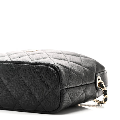 Chanel Caviar Quilted Hobo Clutch With Chain Black 10 of 11