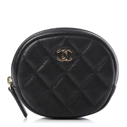 Chanel Caviar Quilted Zip Around Classic Coin Purse Black 1 of 8