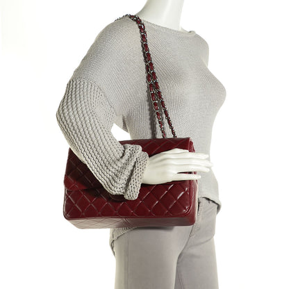 Chanel Caviar Jumbo Single Flap Dark Red 2 of 16