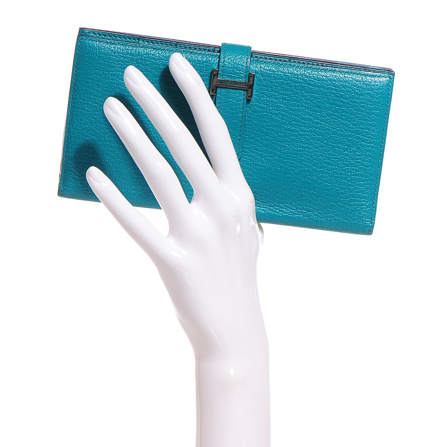 Chevre Mysore Bearn Wallet Bleu Paon