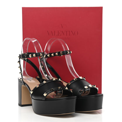 Valentino Garavani Calfskin Nappa Rockstud 35/75mm Platform Sandals 39 Black 11 of 11