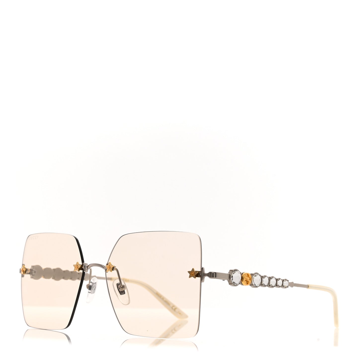Crystal Metal Sunglasses GG0644S Gold Silver