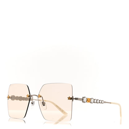Gucci Crystal Metal Sunglasses GG0644S Gold Silver 1 of 8