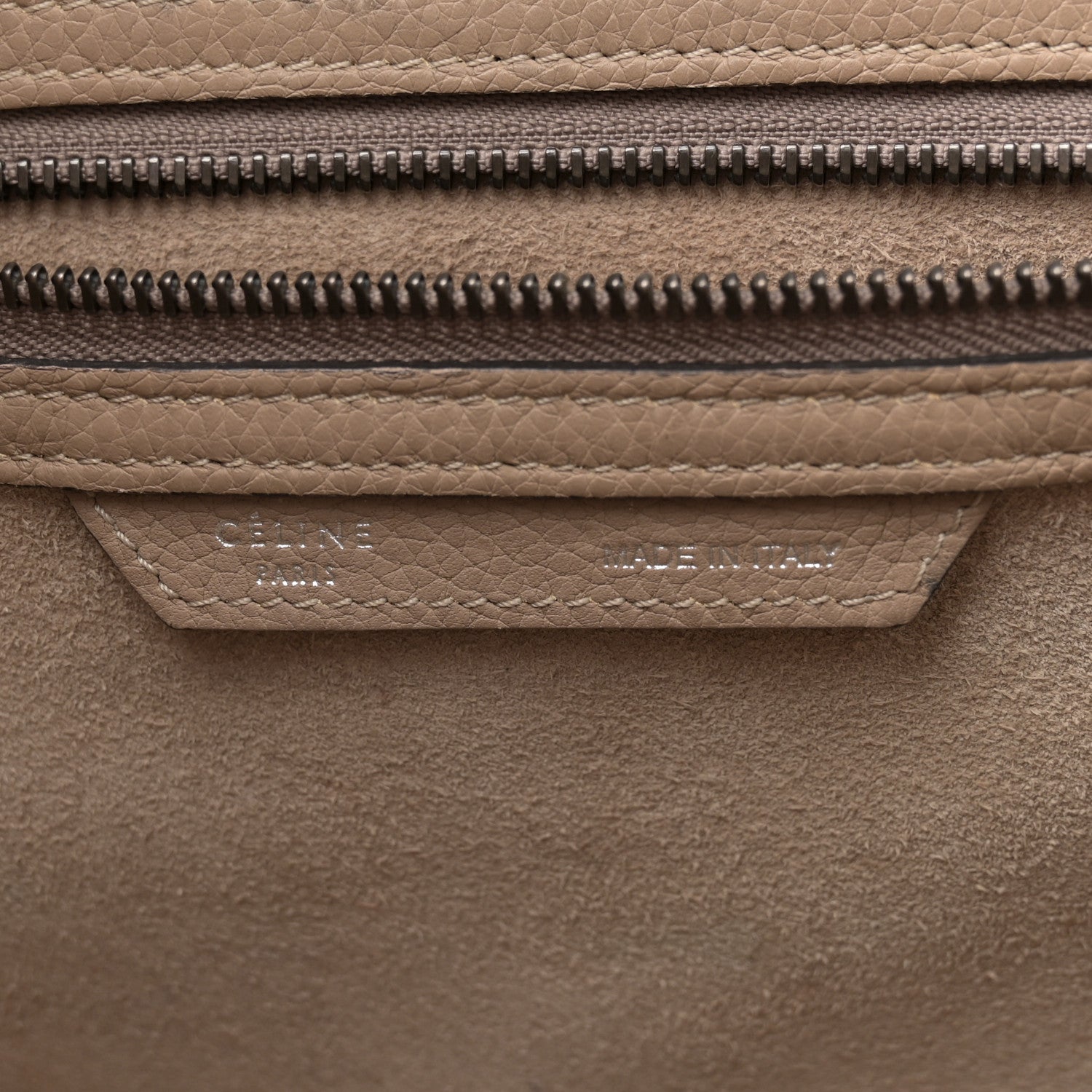 Celine Drummed Calfskin Mini Luggage Dune 6 of 17