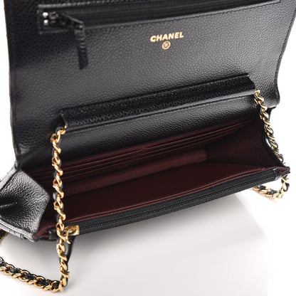 Chanel Caviar Quilted Wallet On Chain WOC Black 10 of 17