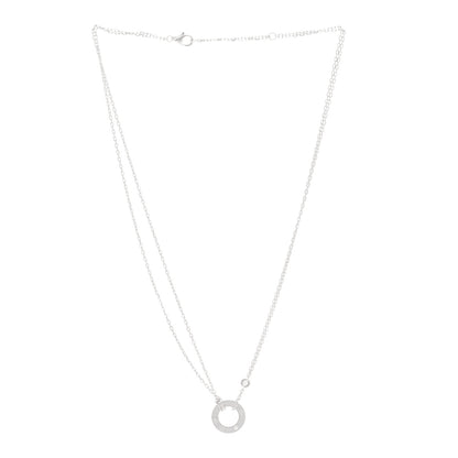 Cartier 18K White Gold 2 Diamond LOVE Necklace 3 of 5