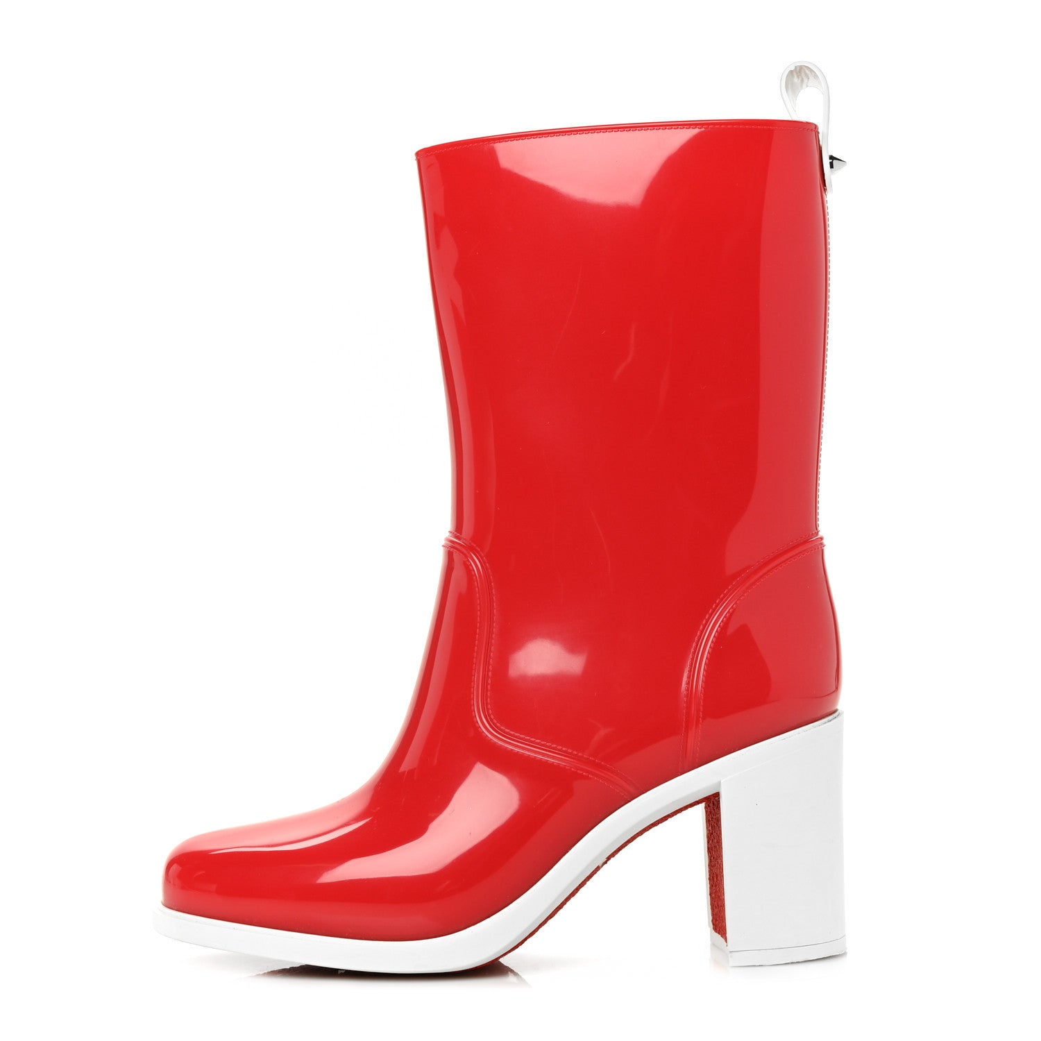 Christian Louboutin PVC Loubirain 70MM Rain Boots 38 Red 1 of 7