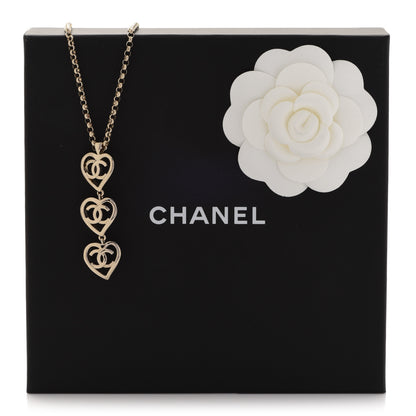 Chanel Metal CC Heart Coco In Love Drop Necklace Gold 6 of 6