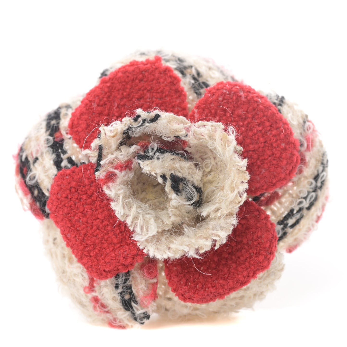 Tweed Camellia Brooch Red