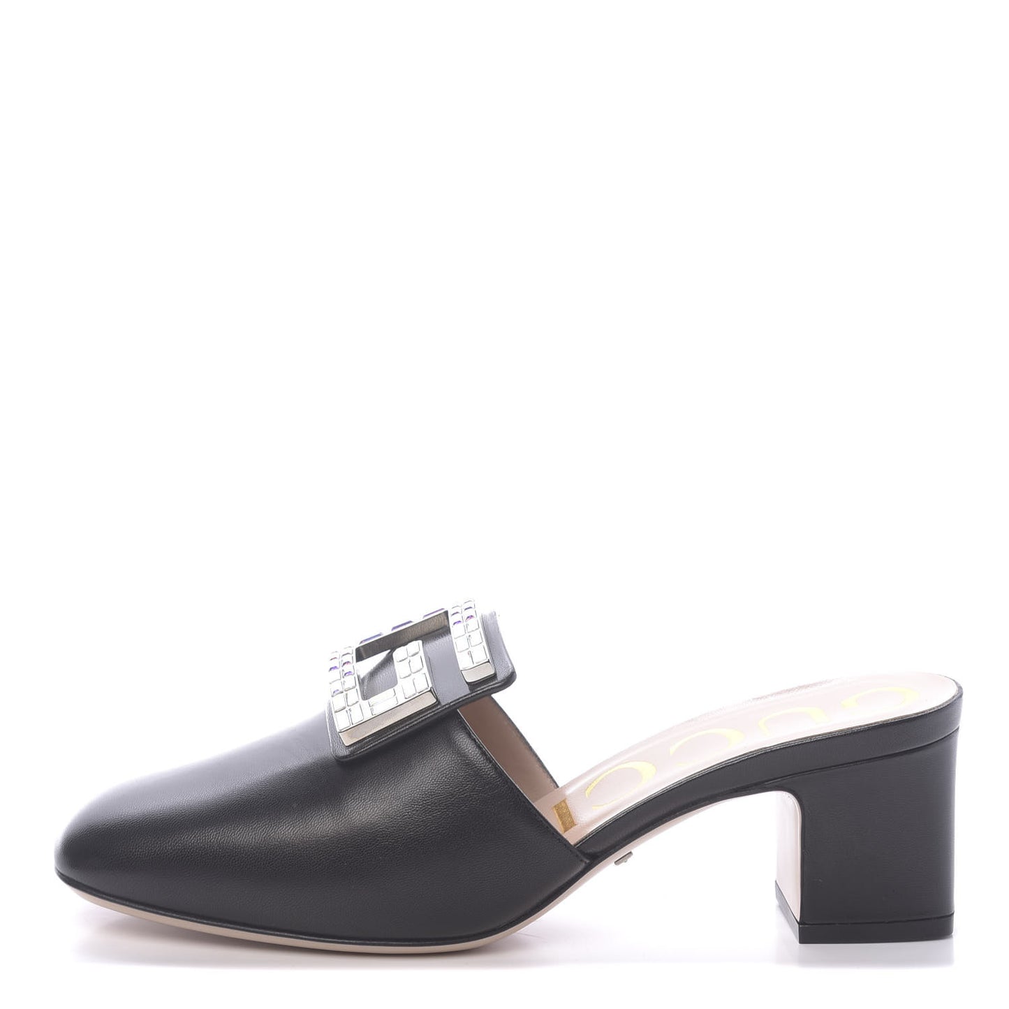 Malaga Kid Crystal Square G Madelyn Mules 36.5 Black