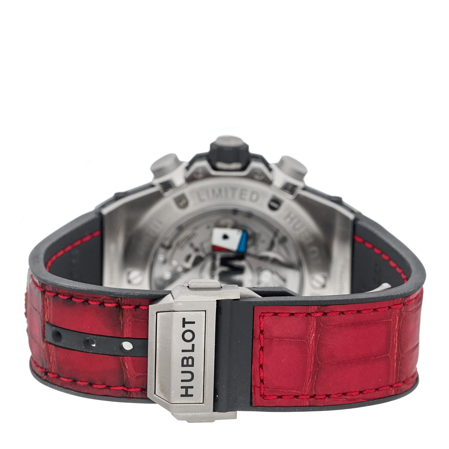 Hublot Stainless Steel Alligator 45mm Big Bang Unico World Poker Tour Limited Edition Automatic Watch Red 411.SX.1170.LR.WPT15 3 of 4