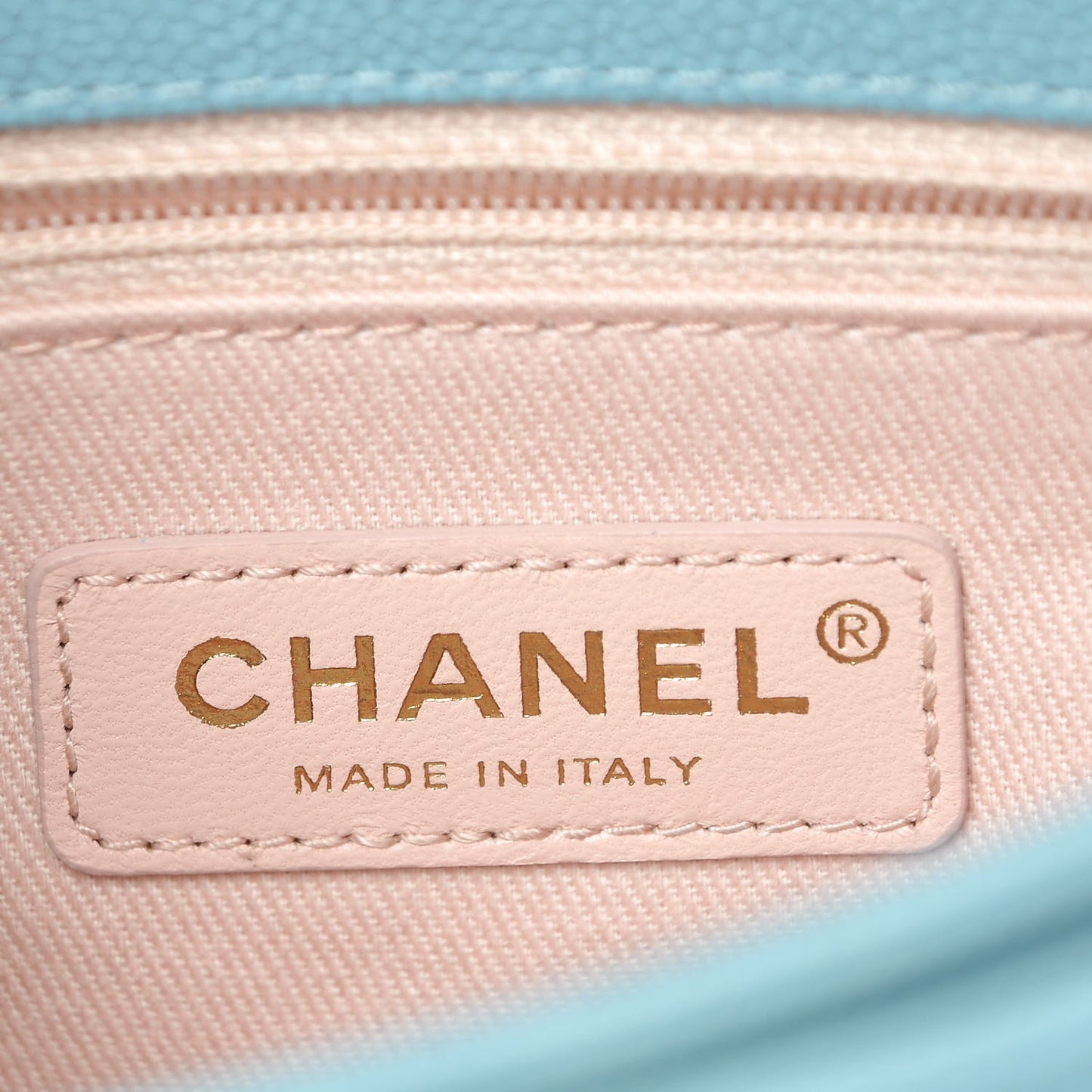 Grained Calfskin Quilted Small Cuba Top Handle Flap Blue