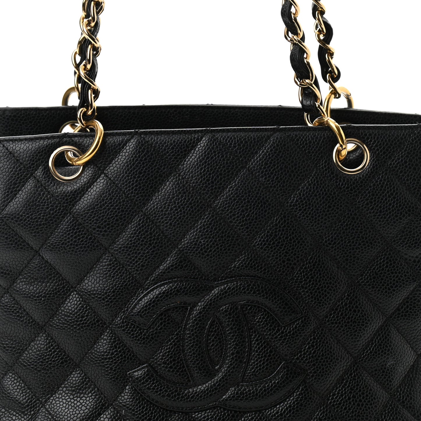 Caviar Quilted Petit Timeless Tote PTT Black
