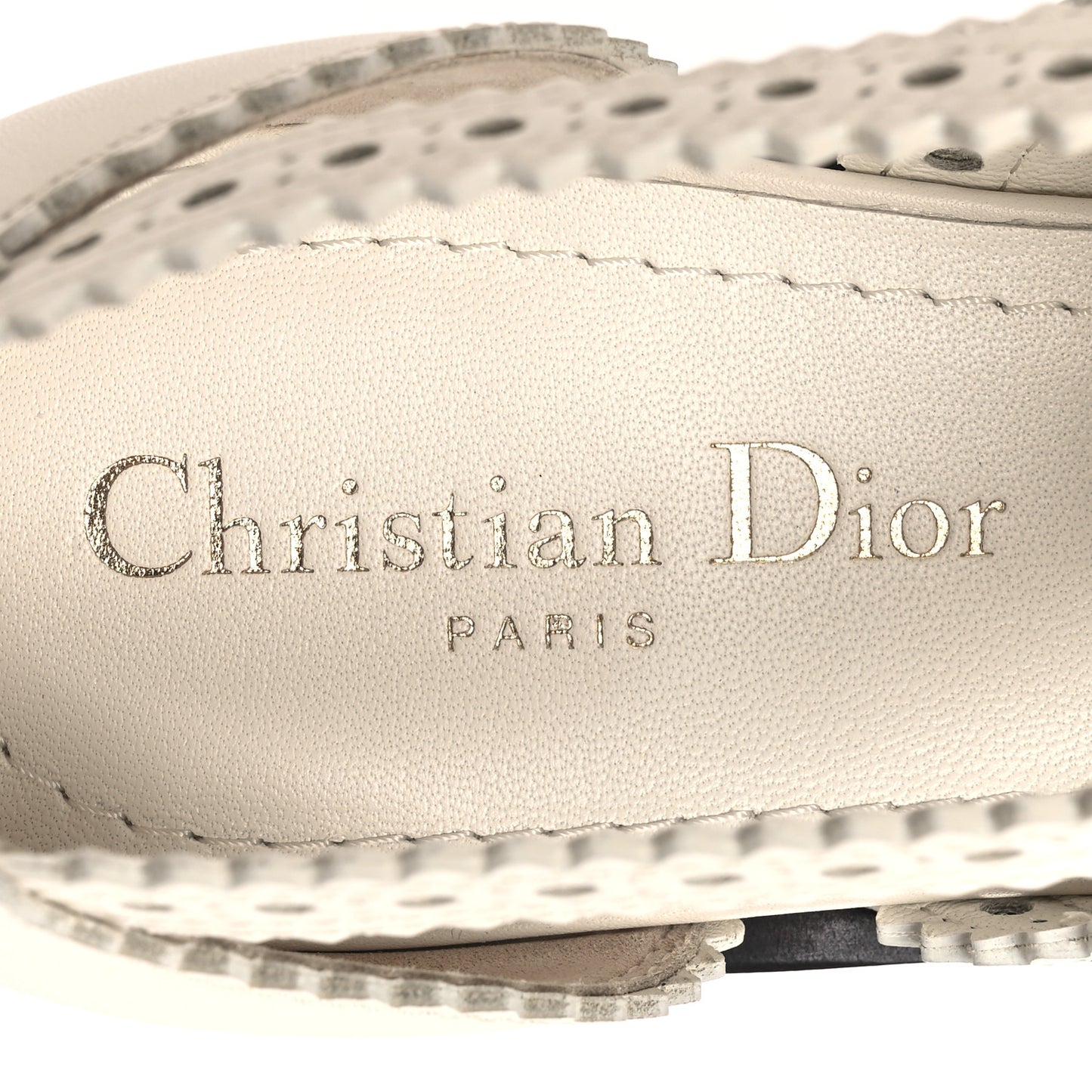 Calfskin Cut Out Teddy-D Oxford Flats 36 Off White