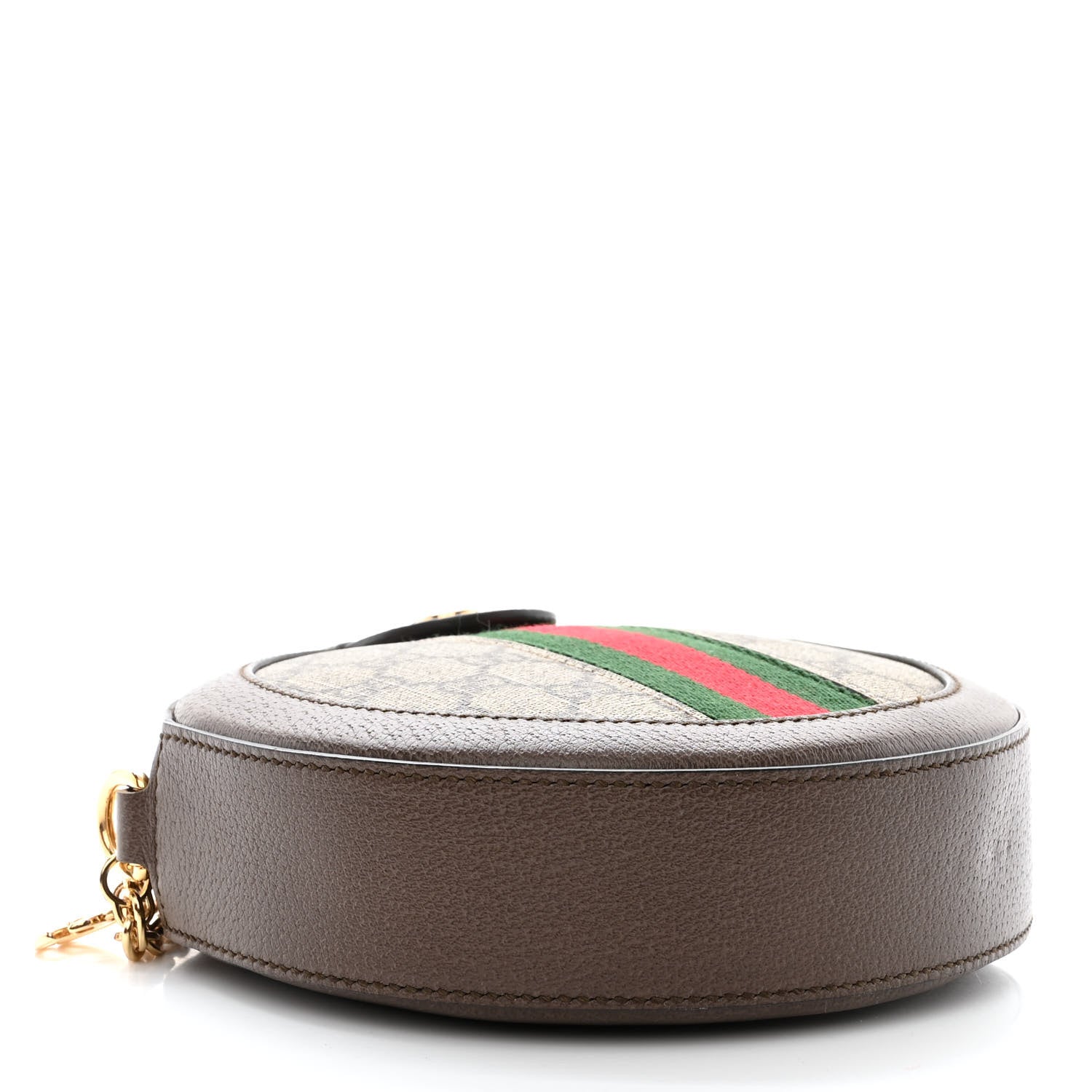 Gucci GG Supreme Monogram Web Mini Ophidia Round Shoulder Bag Brown 4 of 10