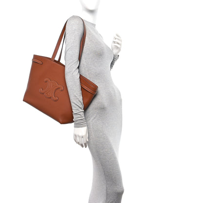 Celine Grained Calfskin Triomphe Medium Cabas Anais Tan 2 of 11