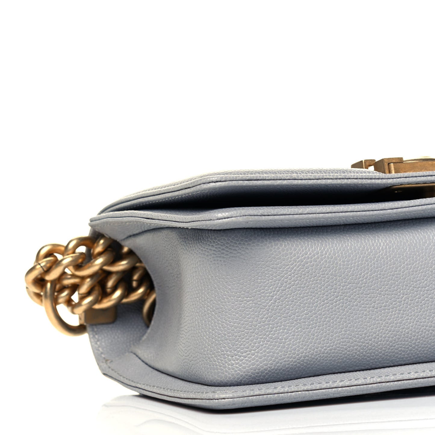 Caviar Quilted Small Boy Flap Grey