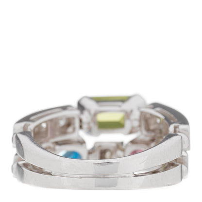Bulgari 18K White Gold Diamond Gemstone Allegra Two Band Ring 52 6 4 of 7