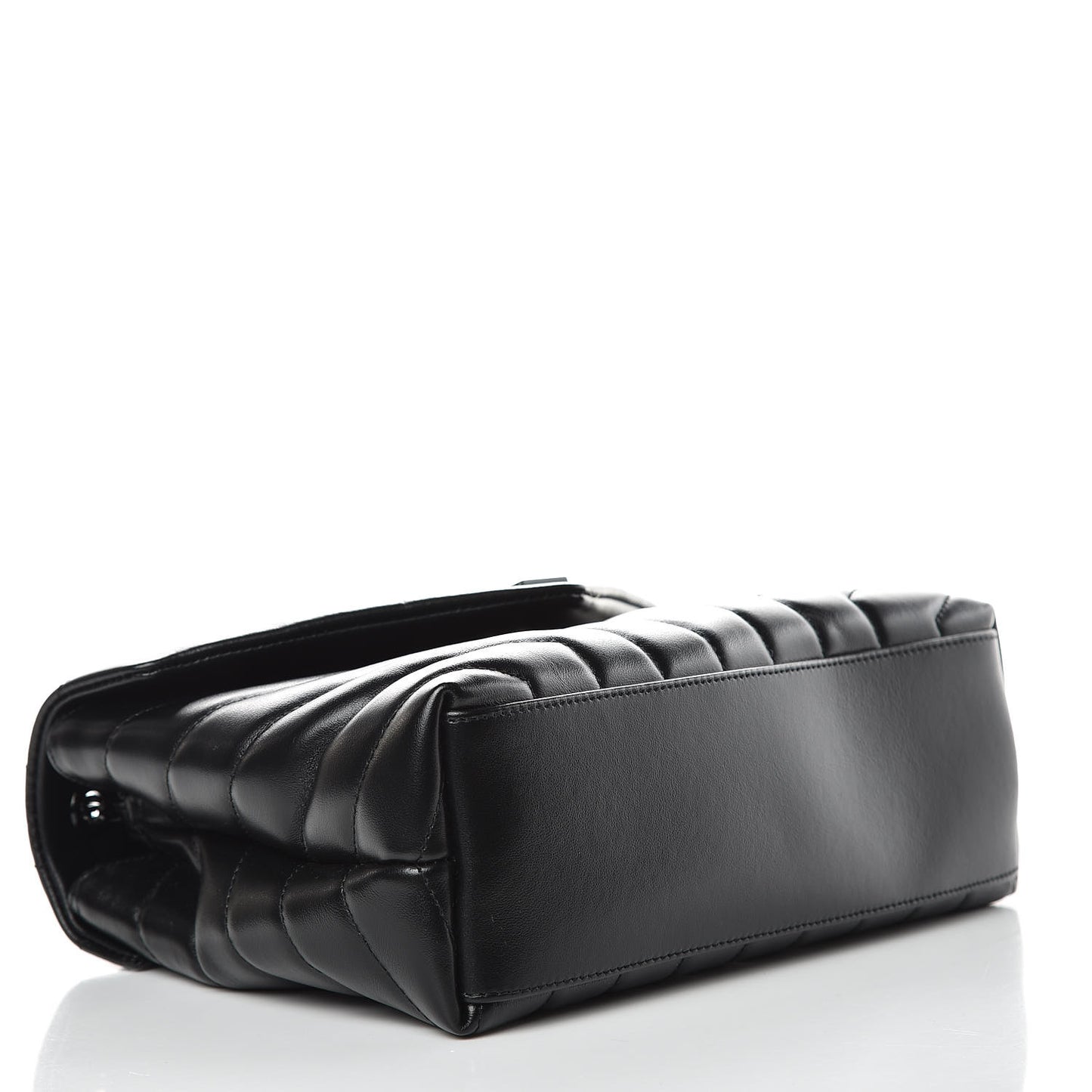 Calfskin Y Quilted Monogram Small Loulou Chain Satchel Black