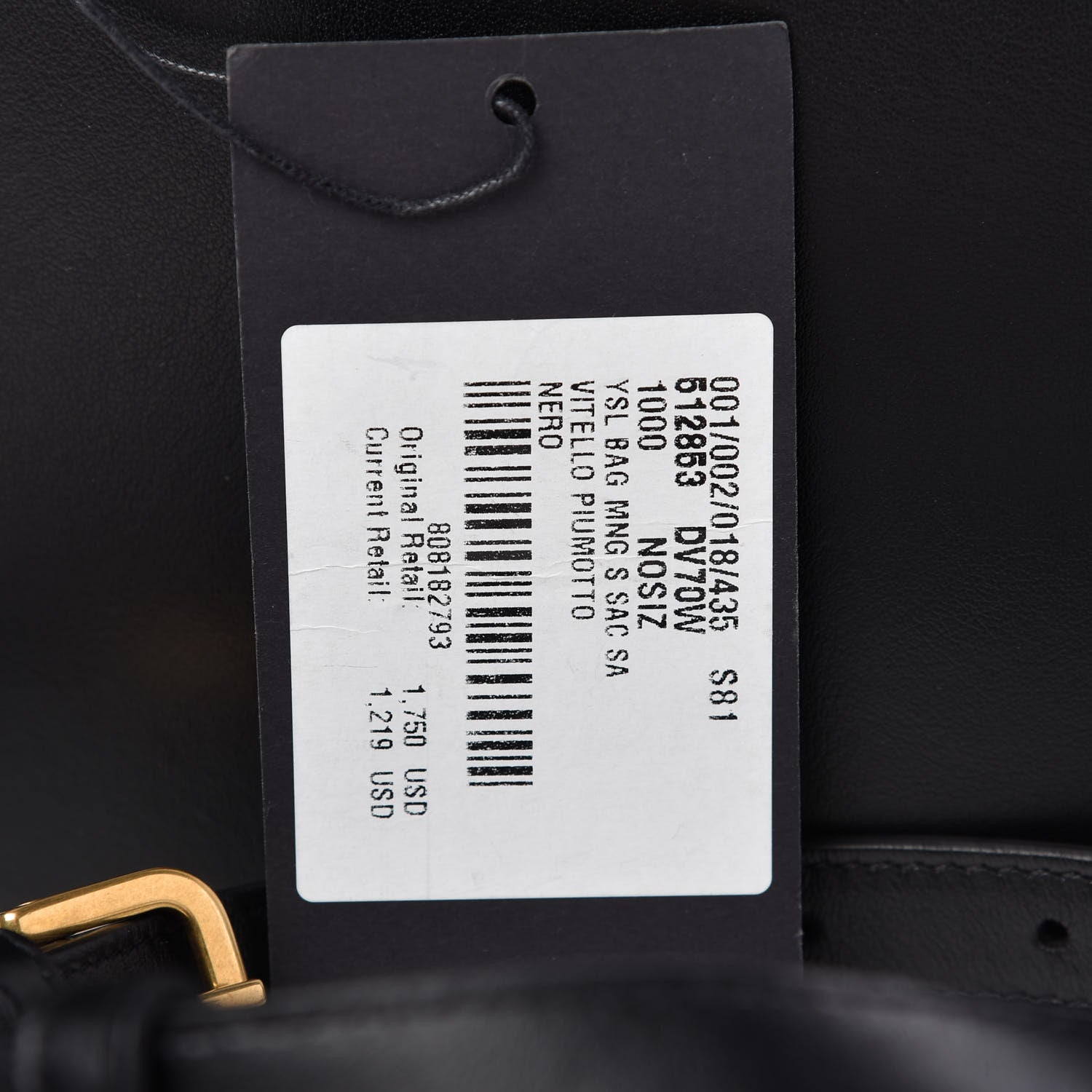 Saint Laurent Smooth Calfskin Small Spontini Saddle Bag Black 10 of 10